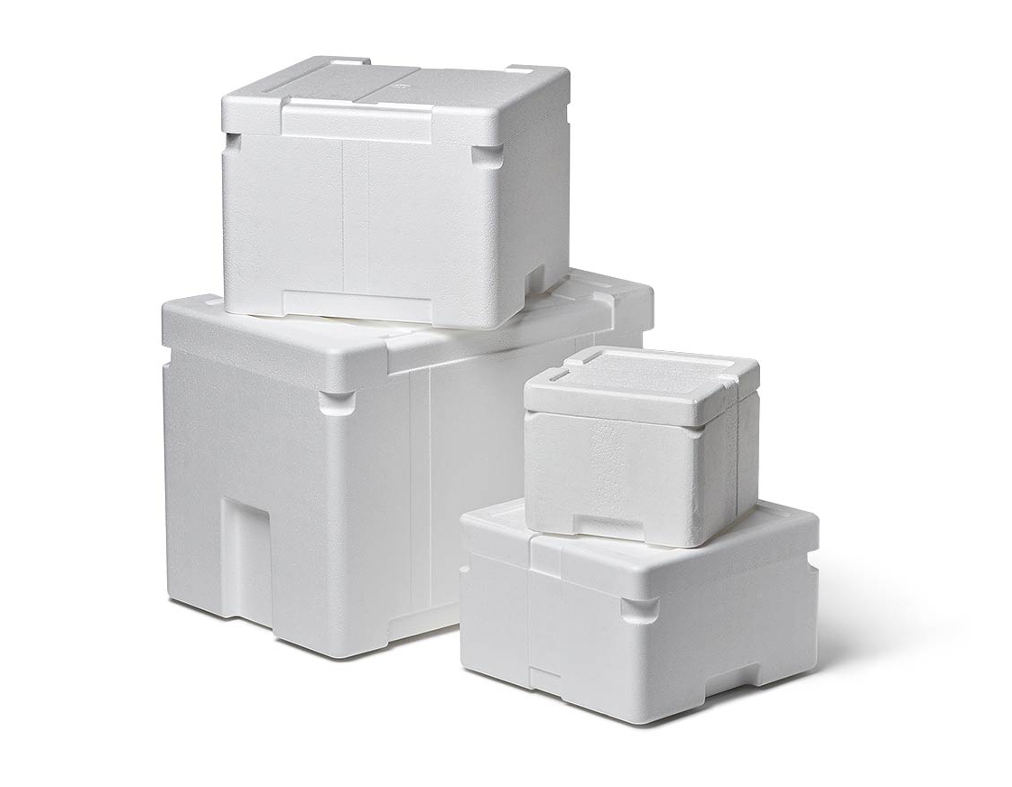 Thermo boxes made of EPS and EPP